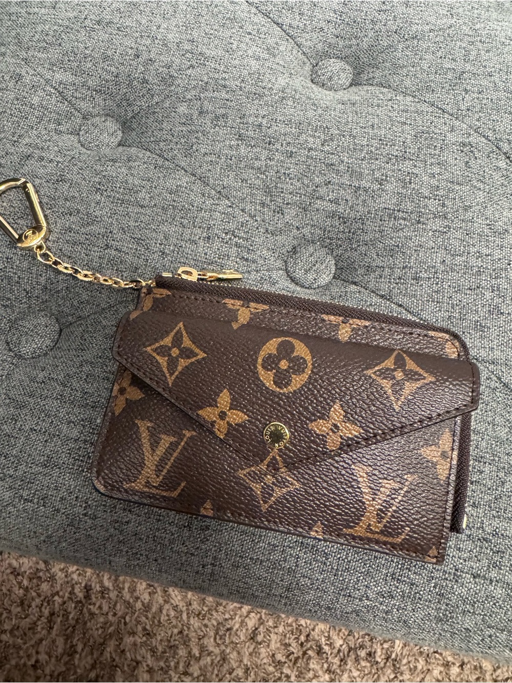 Faux Louis Vuitton Brown Monogram Key Pouch Wallet
